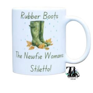 Rubber Boots - The Newfie Woman's Stiletto 15 Oz Mug – Fun Newfoundland-Inspired Design