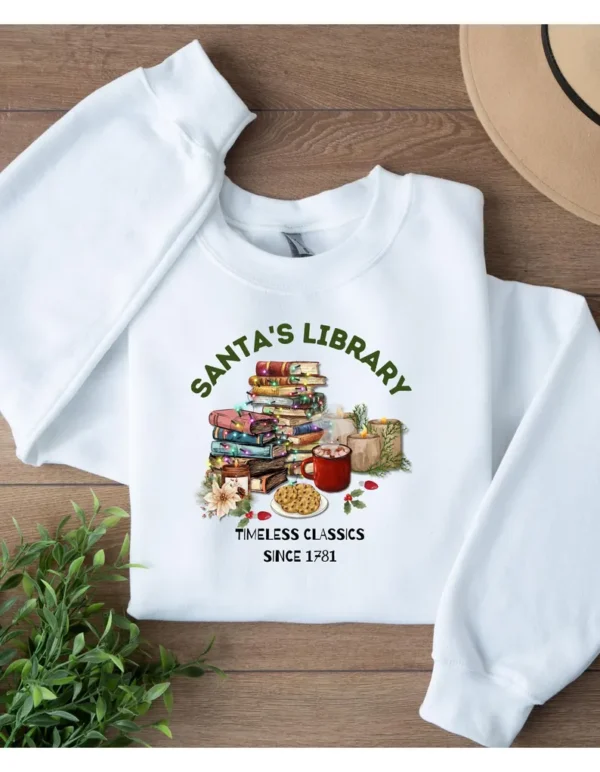 Santa's Library Sweater – Perfect for Winter Reading