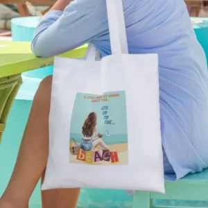 Customizable Beach Vacation Tote Bag with Fun Quote