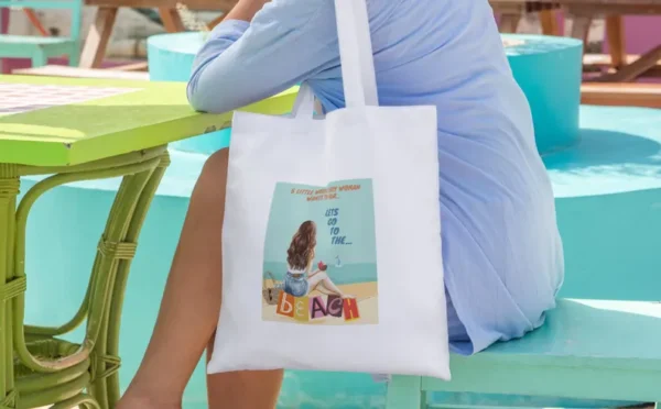 Customizable Beach Vacation Tote Bag with Fun Quote