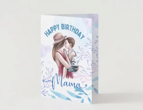 Heartfelt Mama Birthday Card – Mother & Child Design