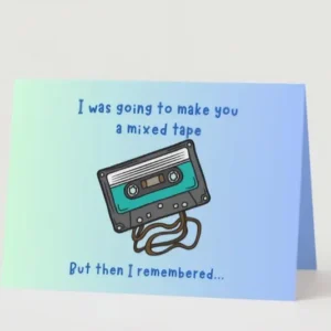 "You're Disk-gustingly Old" Birthday Card – Funny Mixtape and CD Design