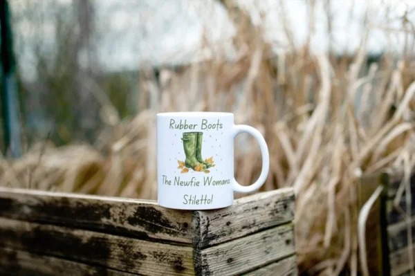 "Rubber Boots - The Newfie Woman's Stiletto" Mug – Fun Newfoundland-Inspired Design