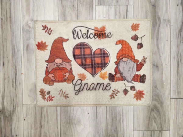 "Welcome Gnome" Fall Doormat – Autumn-Themed Entryway Mat