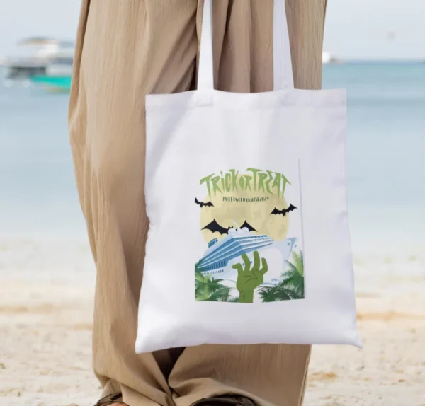 Halloween Cruise "Trick or Treat" Tote Bag – Fun Zombie Hand Design