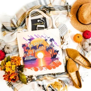 Tropical Sunset Tote Bag – Beach and Dolphin Design