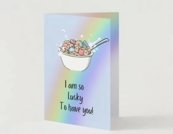 Lucky Charms Cereal Birthday Card – "So Lucky to Have You"