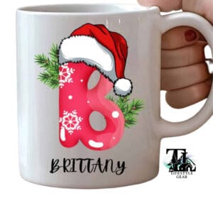 Custom Initial Christmas Mug