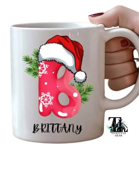 Custom Initial Christmas Mug