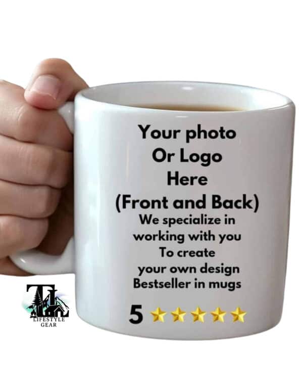 Promotional Business Logo Coffee Mug| 12 oz| 15 oz| White Mug With Logo - Image 3