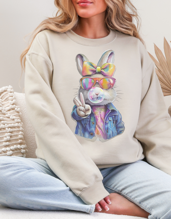 Denim Rabbit / Crewneck Sweatshirt - Image 3