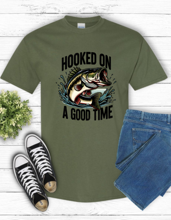 "Hooked on a good time" Heavy cotton Tee-Unisex Fit