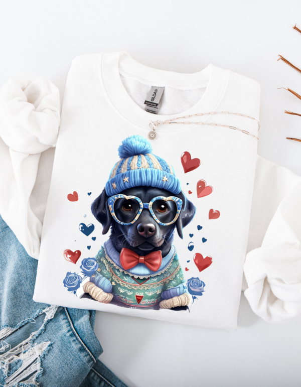 "Labrador Love" Heavy Blend Crewneck Sweater, Unisex- 7 colors Labrador Retriever design - Image 8