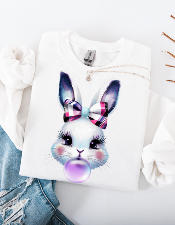 "Plaid Bunny" Heavy Blend Crewneck Sweater, Unisex- 7 colors - Image 9