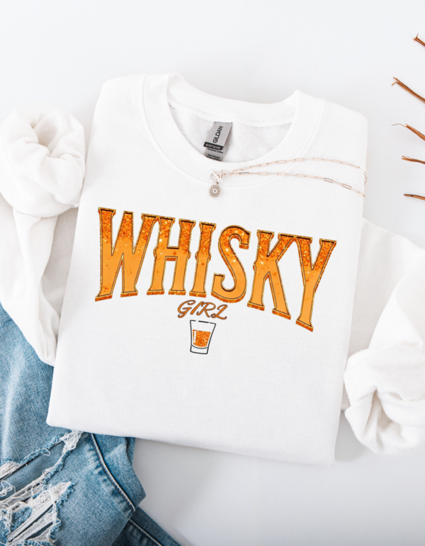 "Whisky Girl" Heavy Blend Crewneck Sweater, Unisex- 6 colors - Image 3