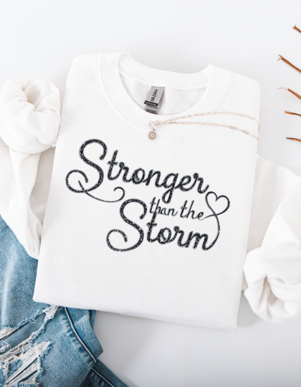 "Stronger Than the Storm" Heavy Blend Crewneck Sweater, Unisex- 6 colors - Image 8