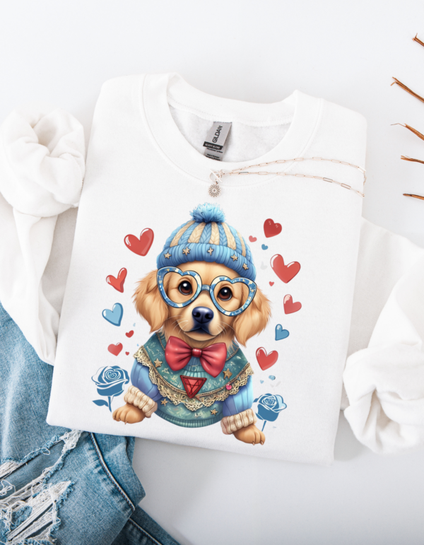 "Goldie Lots of Love" Heavy Blend Crewneck Sweater, Unisex- 7 colors Golden retriever Design - Image 3