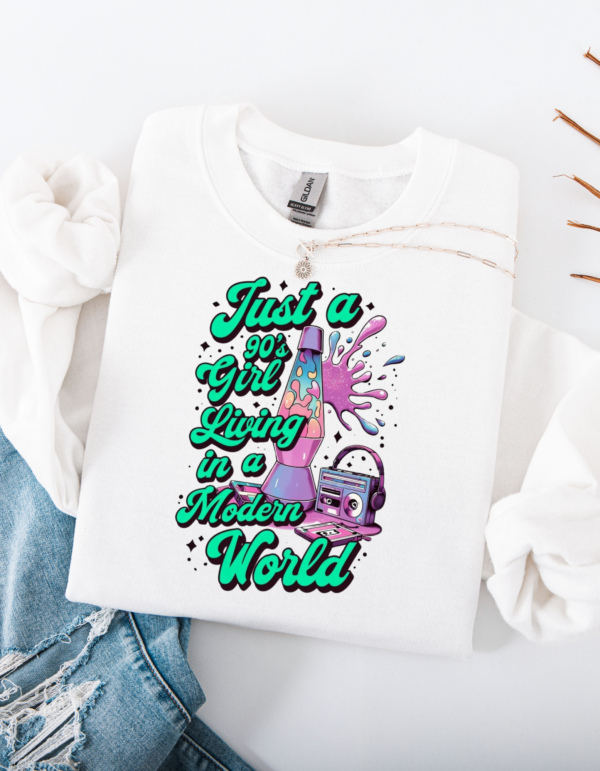 "90's Girl" Heavy Blend Crewneck Sweater, Unisex- 7 colors - Image 3