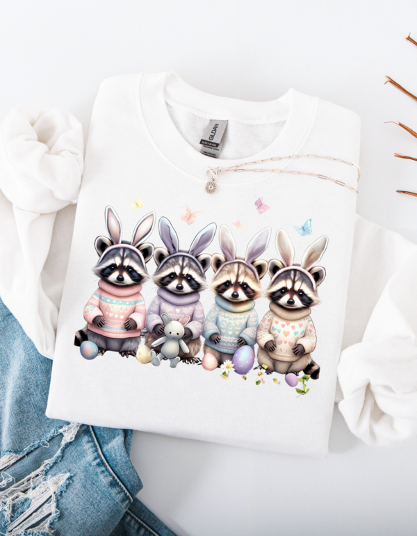 "Easter Raccoon" Heavy Blend Crewneck Sweater, Unisex- 7 colors - Image 3