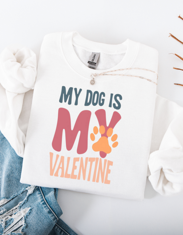 "My Dog is my Valentine" Heavy Blend Crewneck Sweater, Unisex- 7 colors