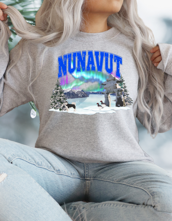 "Nunavut" Heavy Blend Crewneck Sweater, Unisex- 7 colors - Image 14