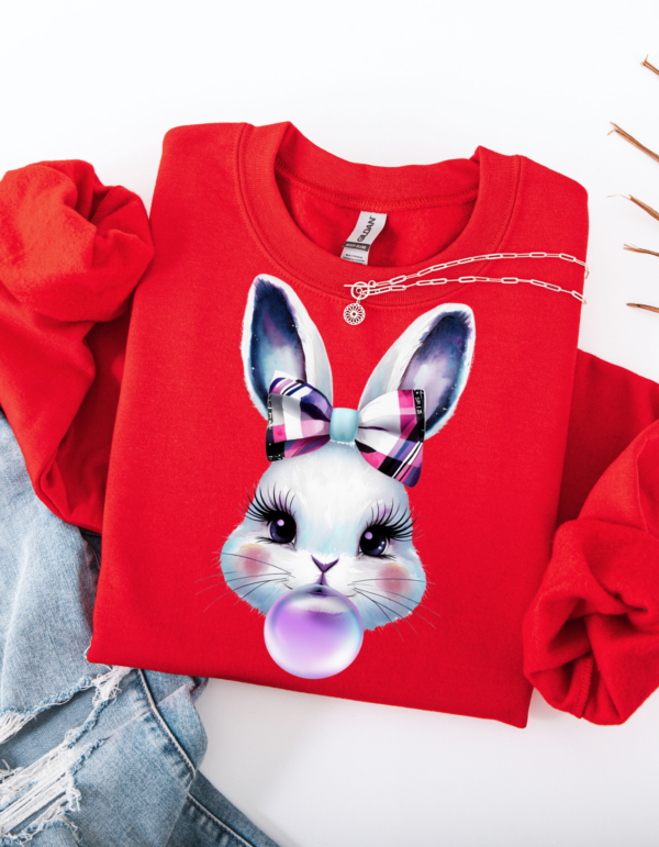 "Plaid Bunny" Heavy Blend Crewneck Sweater, Unisex- 7 colors - Image 8