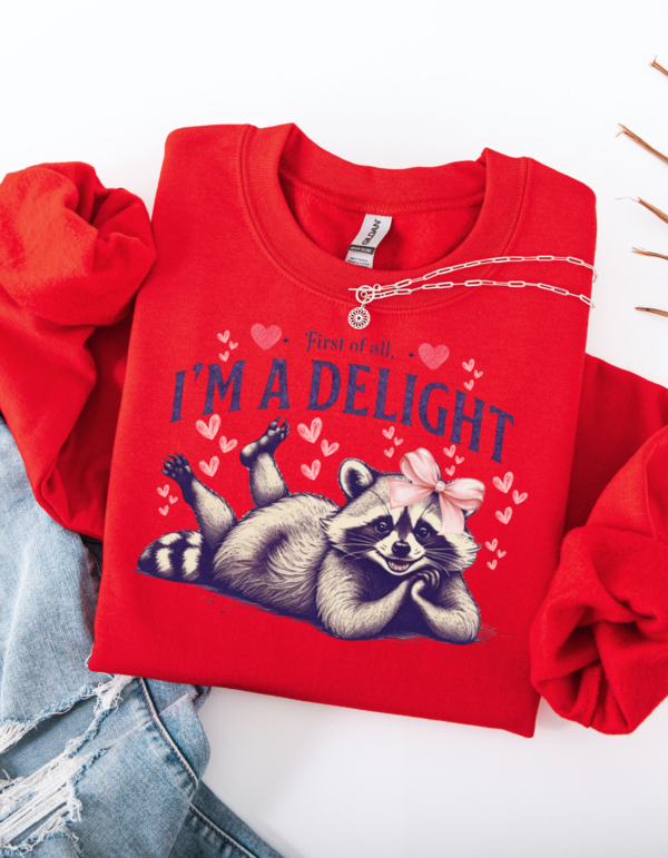 "I'm A Delight" Heavy Blend Crewneck Sweater, Unisex- 7 colors - Image 4