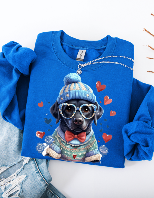 "Labrador Love" Heavy Blend Crewneck Sweater, Unisex- 7 colors Labrador Retriever design - Image 6