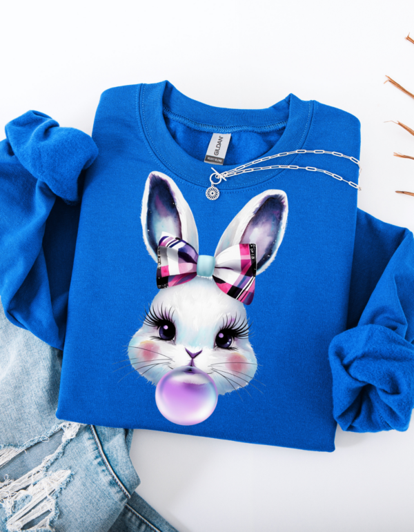 "Plaid Bunny" Heavy Blend Crewneck Sweater, Unisex- 7 colors - Image 7