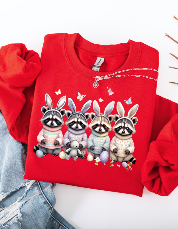 "Easter Raccoon" Heavy Blend Crewneck Sweater, Unisex- 7 colors - Image 7