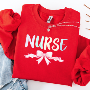 "Coquette Nurse" Heavy Blend Crewneck Sweater, Unisex- 7 colors