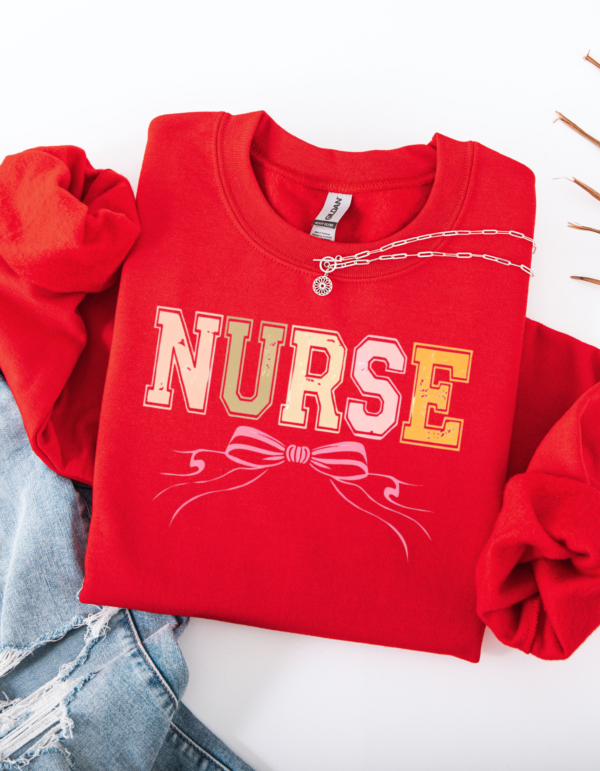 "Vintage Nurse " Heavy Blend Crewneck Sweater, Unisex- 7 colors - Image 4