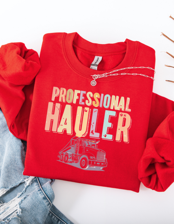 "Professional Hauler" Heavy Blend Crewneck Sweater, Unisex- 7 colors - Image 4