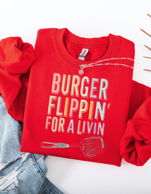 Burger Flippin / Crewneck Sweatshirt - Image 3