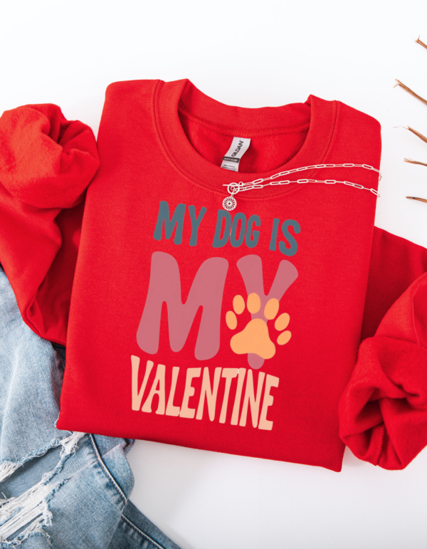 "My Dog is my Valentine" Heavy Blend Crewneck Sweater, Unisex- 7 colors - Image 4