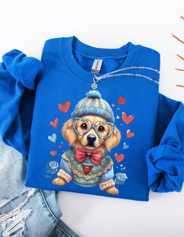 "Goldie Lots of Love" Heavy Blend Crewneck Sweater, Unisex- 7 colors Golden retriever Design - Image 5