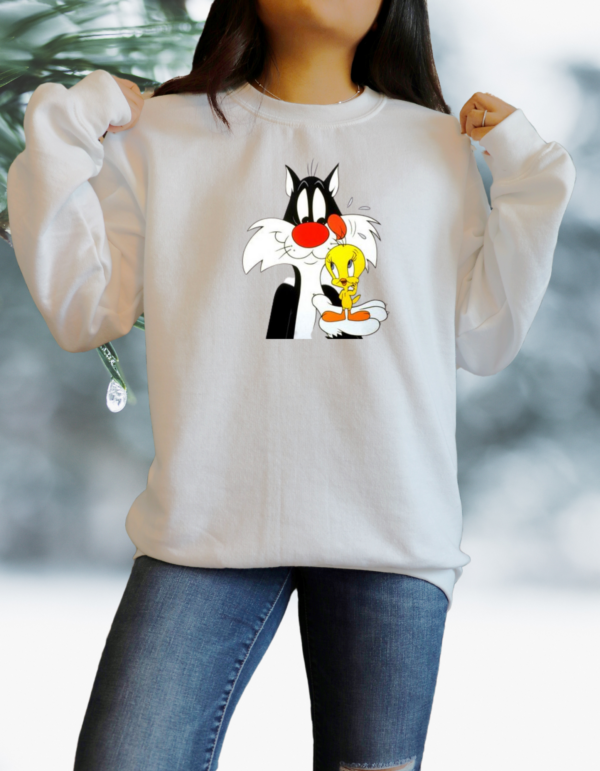 "Sylvester & Tweety" Inspired Heavy Blend Crewneck Sweater, Unisex- 6 colors - Image 4