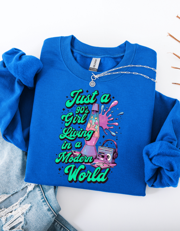 "90's Girl" Heavy Blend Crewneck Sweater, Unisex- 7 colors - Image 5