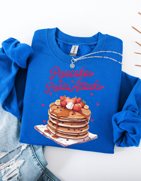 "Pancakes & Panic Attacks" Heavy Blend Crewneck Sweater, Unisex- 6 colors - Image 5