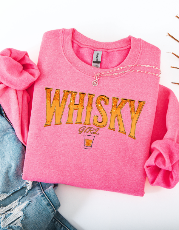 "Whisky Girl" Heavy Blend Crewneck Sweater, Unisex- 6 colors - Image 6