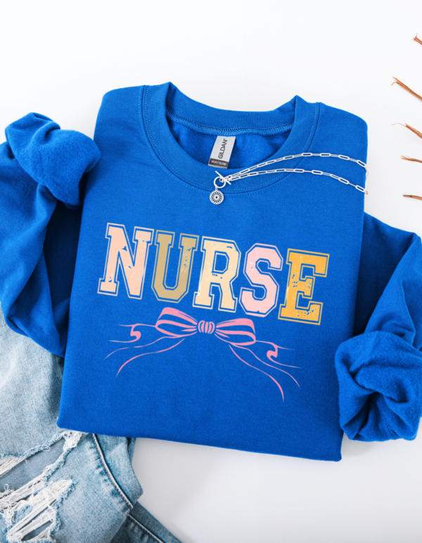 "Vintage Nurse " Heavy Blend Crewneck Sweater, Unisex- 7 colors - Image 5