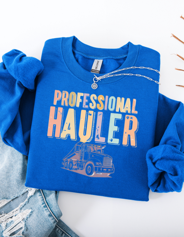 "Professional Hauler" Heavy Blend Crewneck Sweater, Unisex- 7 colors - Image 5