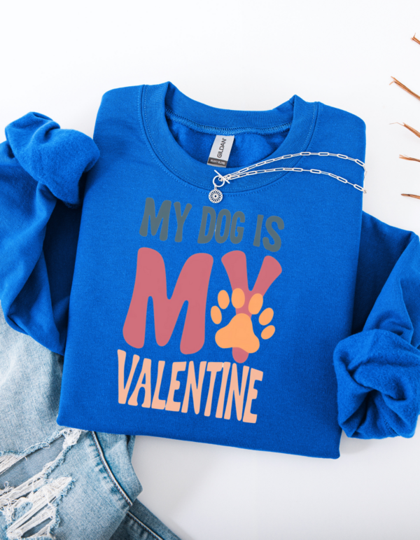 "My Dog is my Valentine" Heavy Blend Crewneck Sweater, Unisex- 7 colors - Image 5