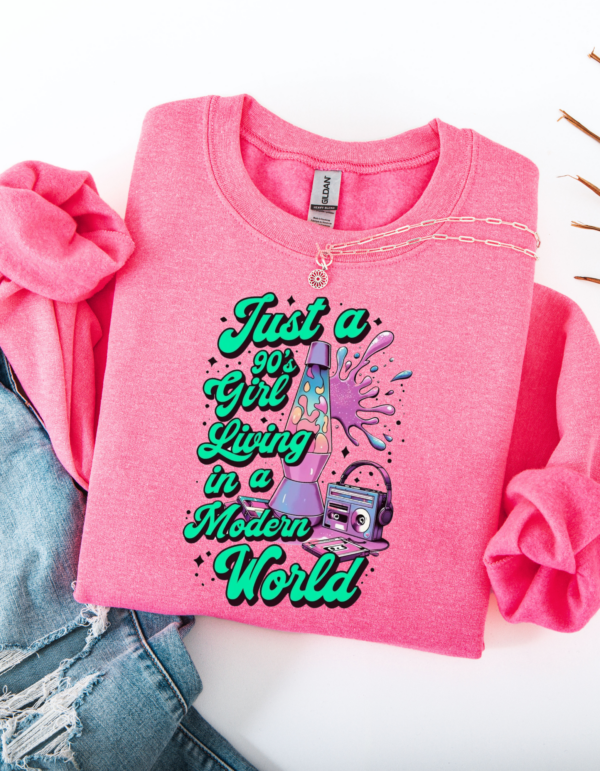 "90's Girl" Heavy Blend Crewneck Sweater, Unisex- 7 colors - Image 6