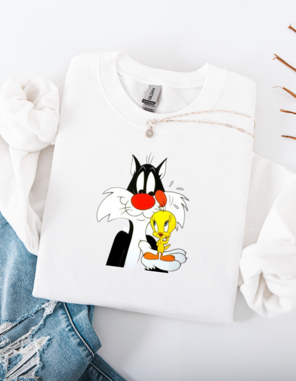 "Sylvester & Tweety" Inspired Heavy Blend Crewneck Sweater, Unisex- 6 colors - Image 5