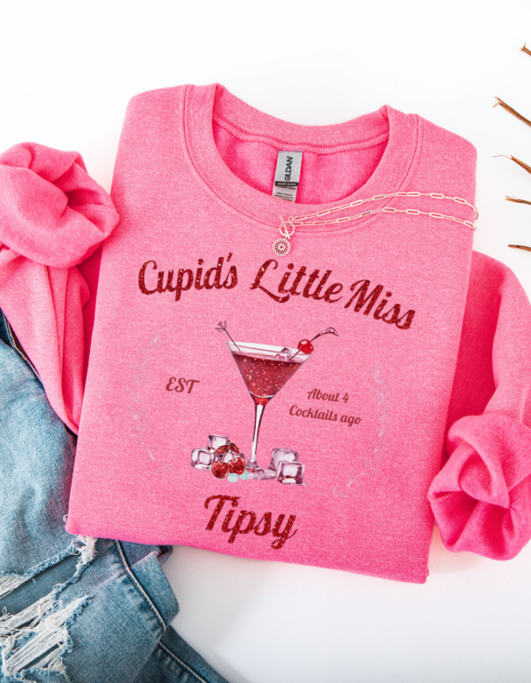 "Cupid's Little Miss Tipsy" Heavy Blend Crewneck Sweater, Unisex- 6 colors - Image 5