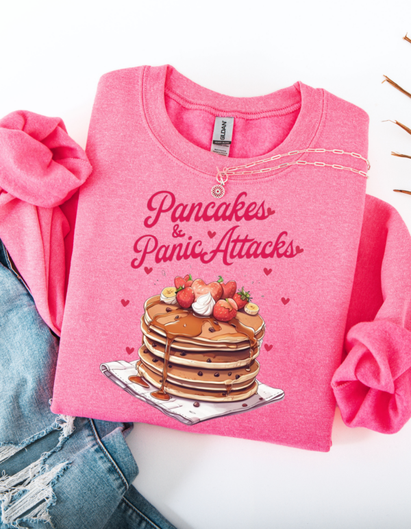 "Pancakes & Panic Attacks" Heavy Blend Crewneck Sweater, Unisex- 6 colors - Image 6