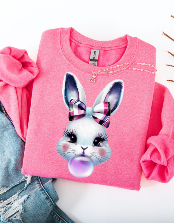 "Plaid Bunny" Heavy Blend Crewneck Sweater, Unisex- 7 colors - Image 6