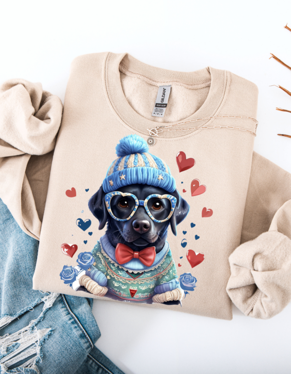 "Labrador Love" Heavy Blend Crewneck Sweater, Unisex- 7 colors Labrador Retriever design - Image 4