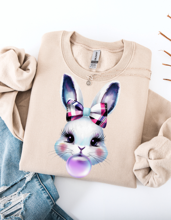 "Plaid Bunny" Heavy Blend Crewneck Sweater, Unisex- 7 colors - Image 5